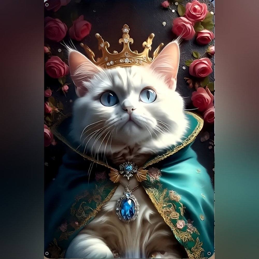 Regal Cat Metal Sign - 20x30cm Indoor & Outdoor Use